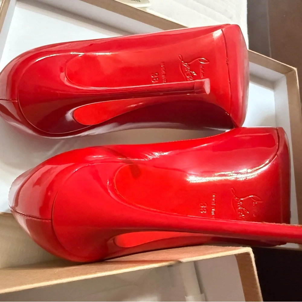 Christian Louboutin Red Patent Leather Heels - Picture 7 of 9